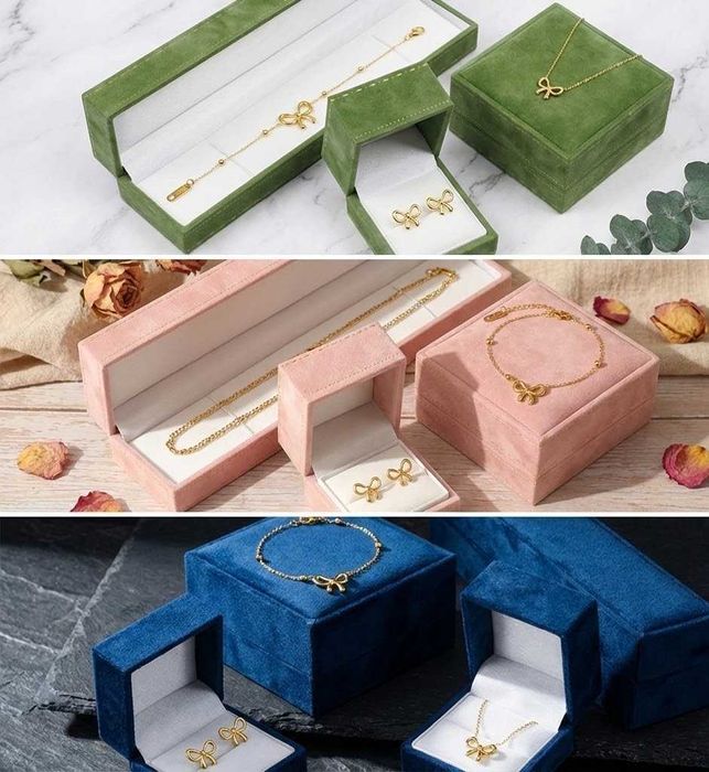 Cadou Ideal Premium Set Bratara Cercei Colier Otel Inox Placat Aur 18K