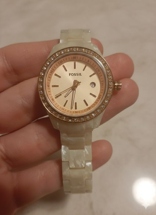 Ceas Damă Fossil Stella ES2864 – Alb Perlat & Rose Gold