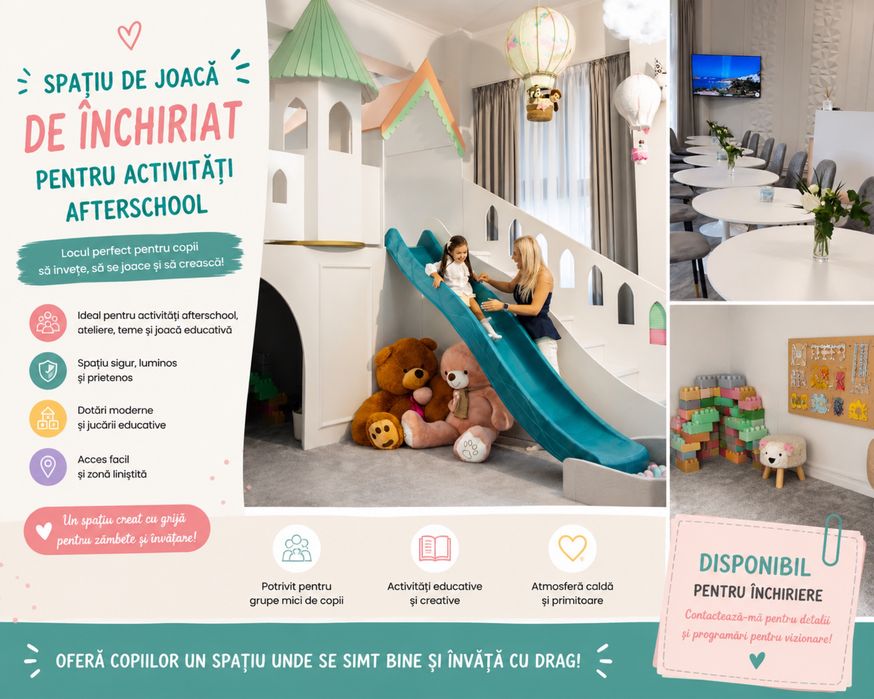 Spatiu de  inchiriat  activitati after school