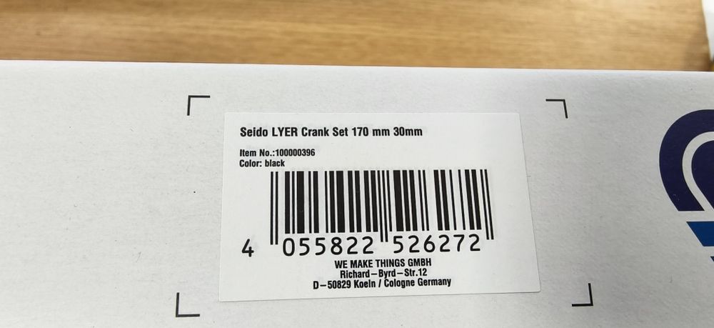 НОВО Курбели SEIDO Lyer Crank Set 165,170,172.5,175 mm ос 30мм