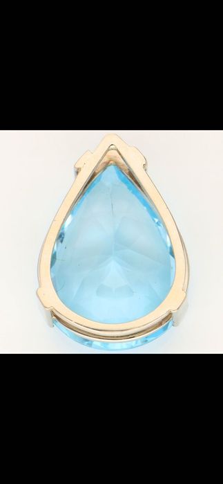 Pandantiv aur 14ct alb cu topaz