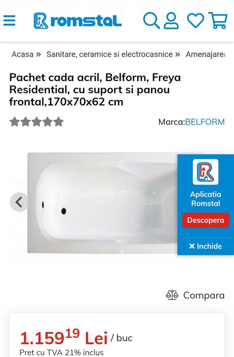 Vand cada baie Belform