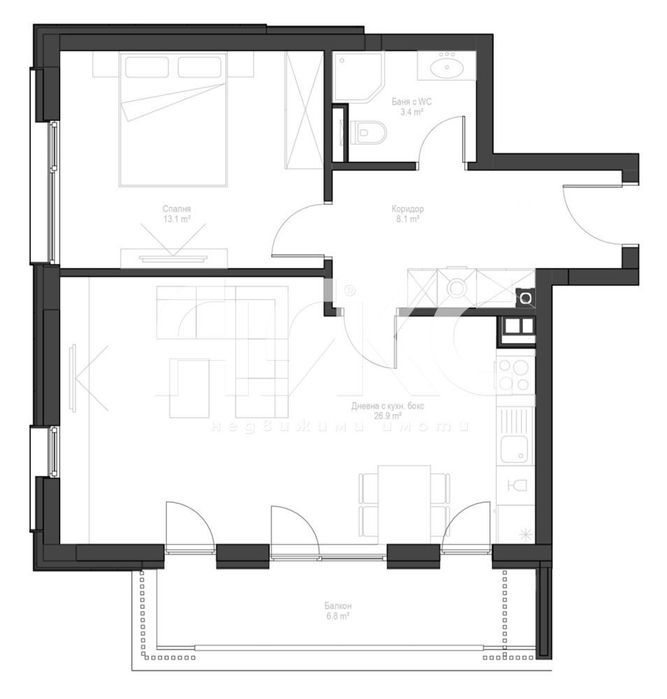 Продава се Двустаен апартамент в София, Кръстова вада - 83 кв.м за 1836 €/кв.м - Снимка #7