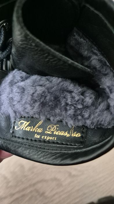 Зимние ботинки кожанные новые