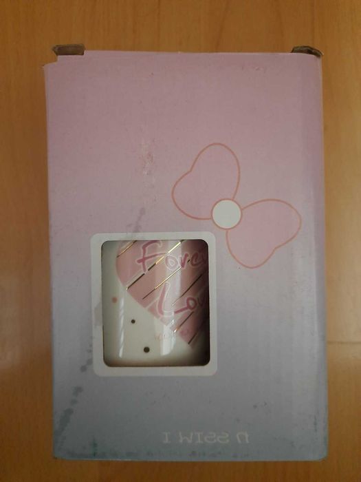 Уникална нова керамична чаша за чай с капаче и лъжичка Forever Love