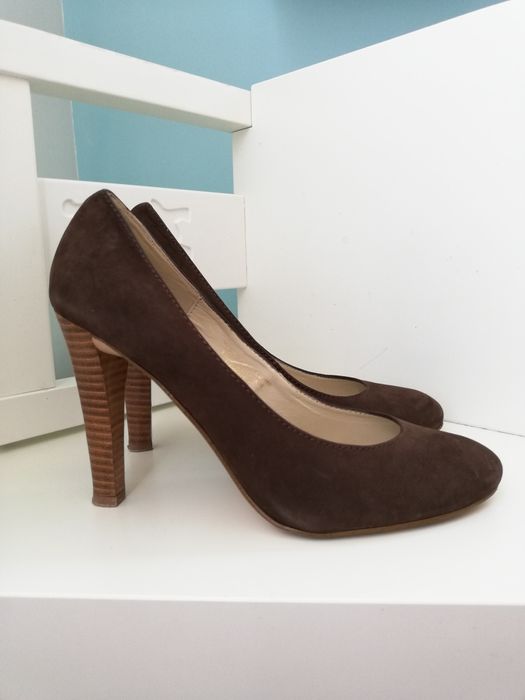 КАФЯВИ дамски елегантни обувки на ток 37 номер