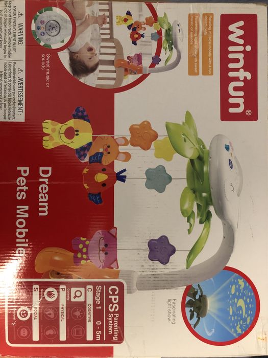 Музикална въртележка за кошара с прожектор