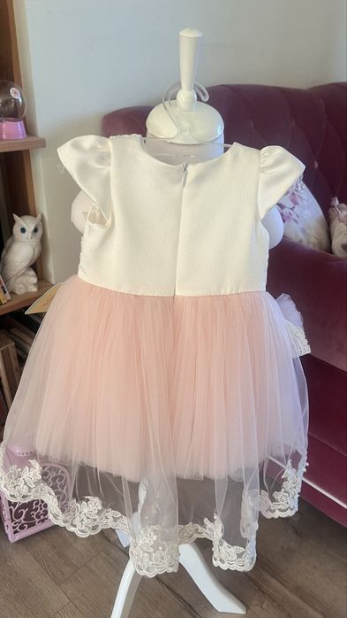 Rochita botez 3luni, cu tulle si trena