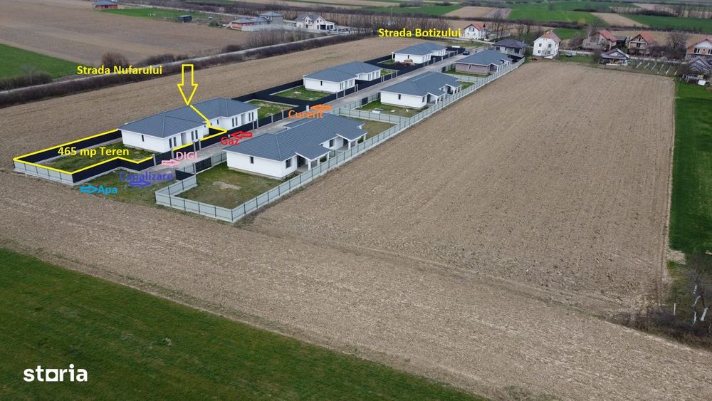 Casa Noua 4 camere| Teren 465 | Zona linistita