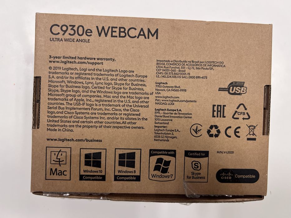 Logitech C930e Full HD 1080p уебкамера – бизнес, широкоъгълна, с кутия