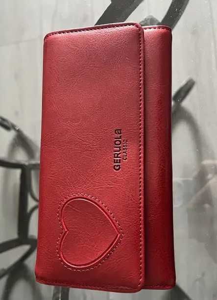 Голям кожен портфейл с анти-кражба RFID - телешка кожа