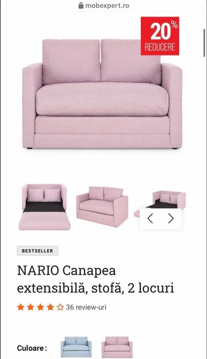 Canapea extensibila 120 cm
