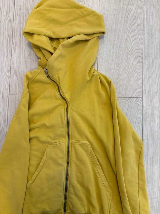 Rick Owens Drkshdw Yellow Zip-Up Mountain Hoodie Lemon