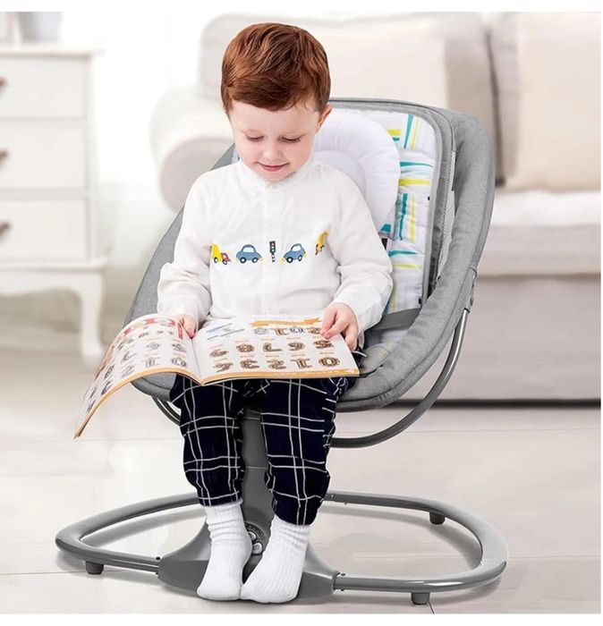 Balansoar copii 3 in 1, Electric, cu Plasa Tantari, Perna Detasabila,