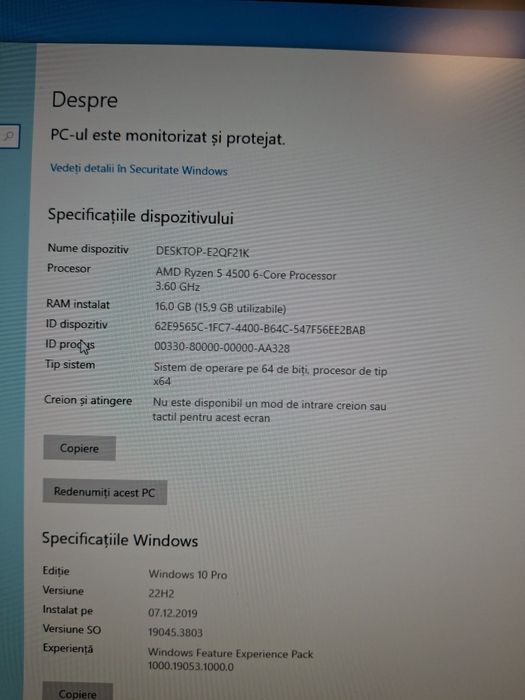 PC Gaming Ryzen 5 4500 RX5700XT 16GB DDR4 512NVME+2TBHDD