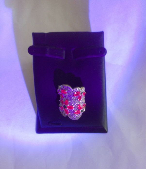 Кольцо серебро рубин