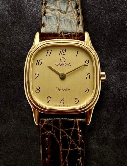 Ceas Omega De Ville quartz swiss made gold plated