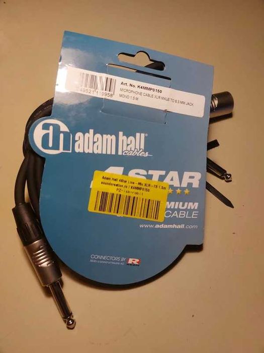Cablu Audio Profesional Adam Hall XLR Jack 6.3mm 1.5m