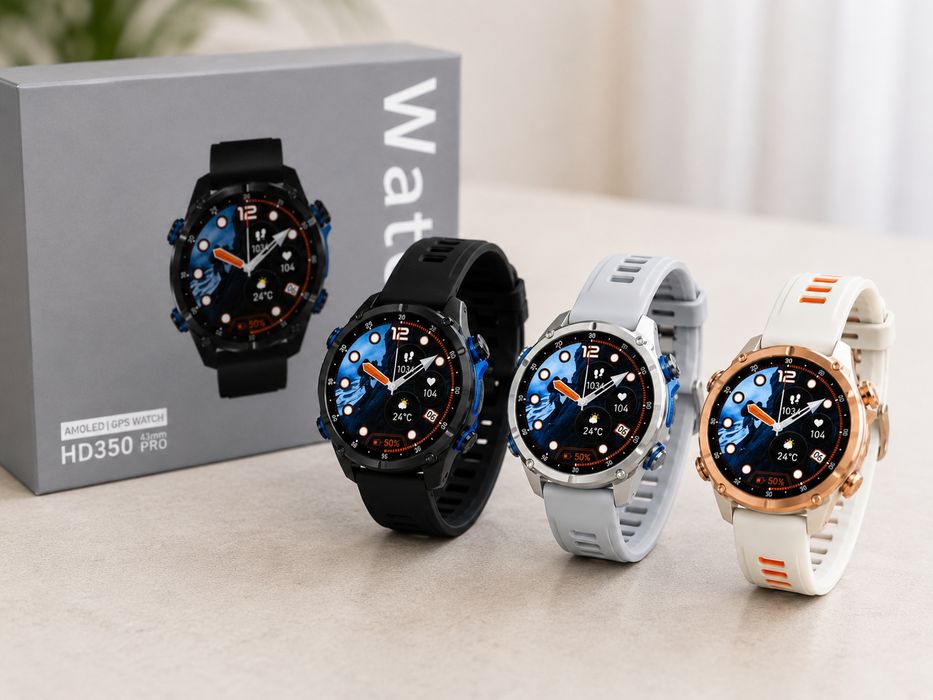 Смарт часы HD350 PRO AMOLED GPS 43 мм Smart Watch Android iPhone