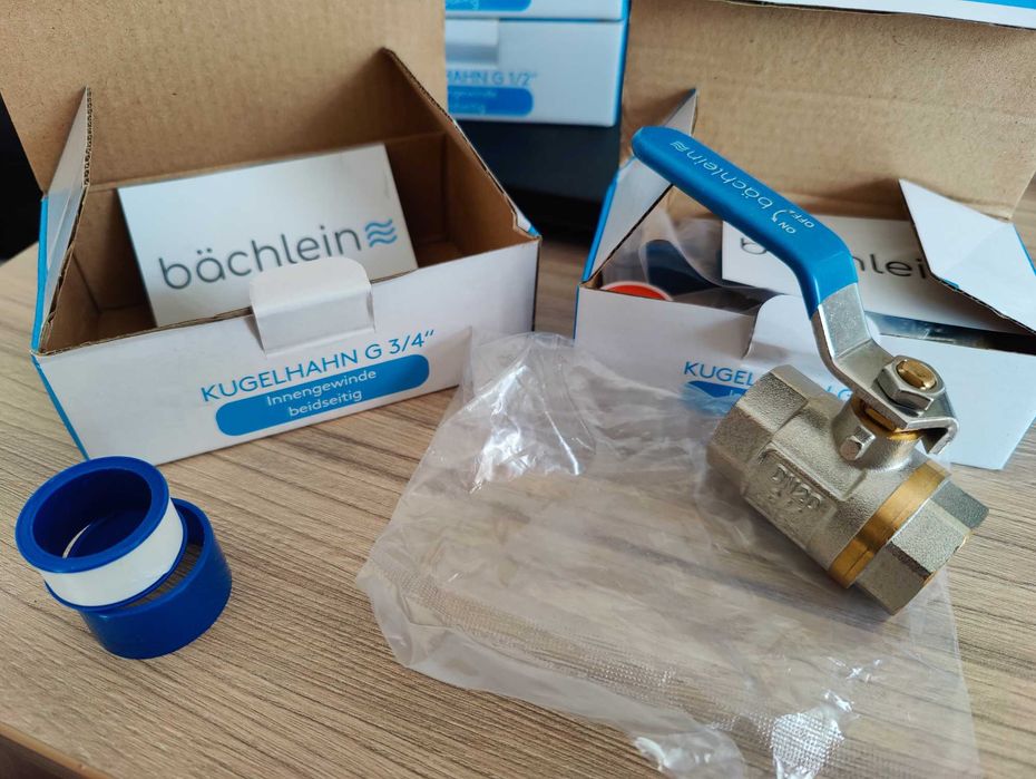 Водопроводни сферични кранове, с пълно пропускане, немски 1/2, 3/4 Ж/Ж