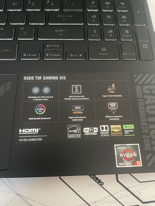 LAPTOP asus tuf a15 de gaming