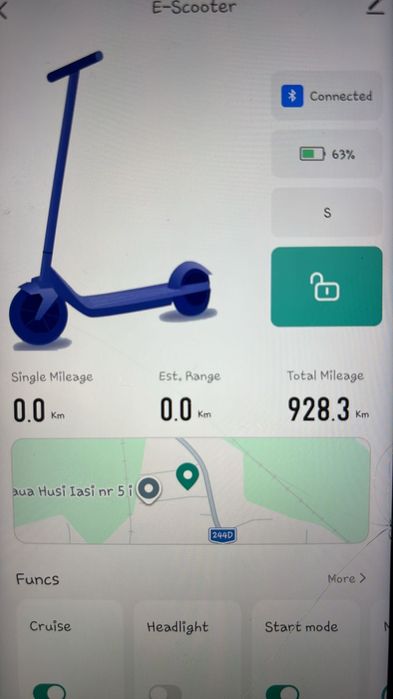 Trotinetă electrică 350W, 31 km/h , 928 km