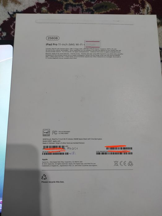 Ipad pro 11 inch m4 sim karta xolati yangi