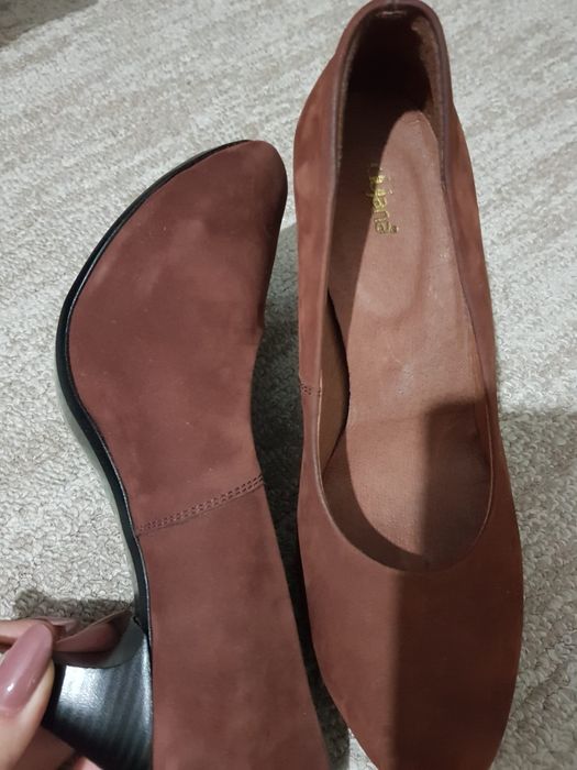 Pantofi maro de piele