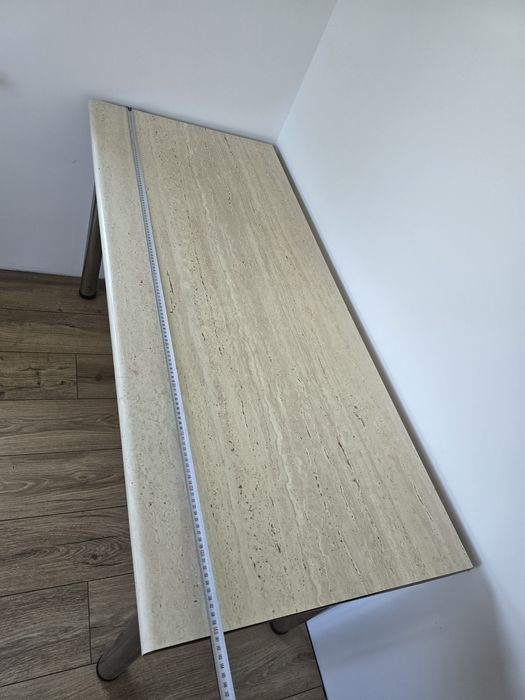 Masa din blat de mobila de bucatarie cu picioare demontabile inox 140 lungime pe 60 latime