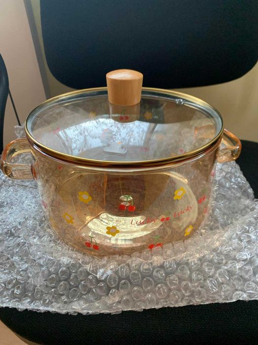 Боросиликатна стъклена тенджера 3,5 л