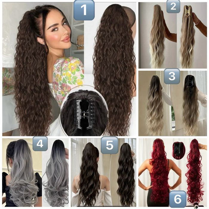 Удължение екстеншън за опашка от синтетична коса със захват шнола