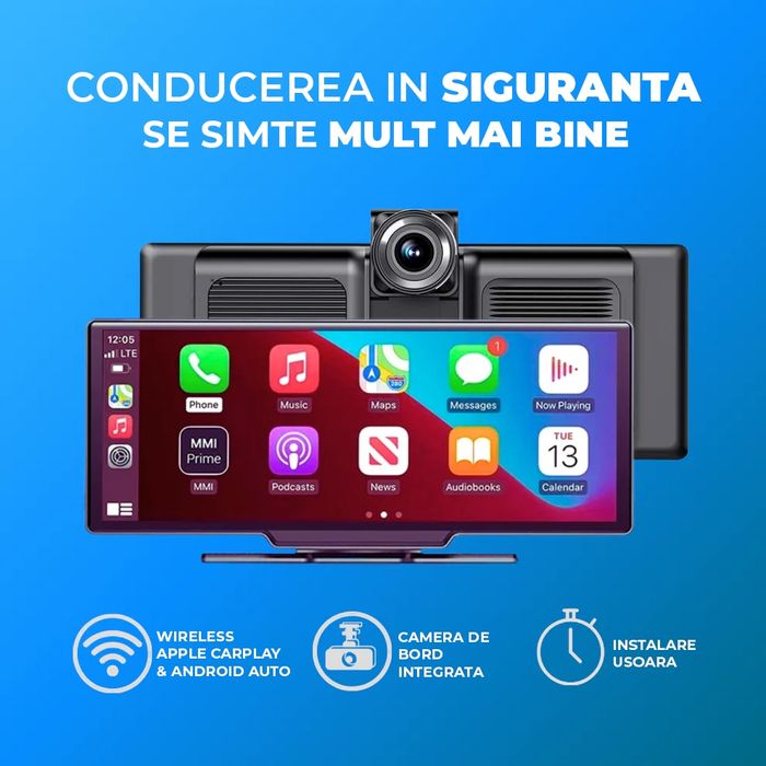 Navigatie Carplay/Android Auto Wireless 26cm + Camera Marsarier & Bord