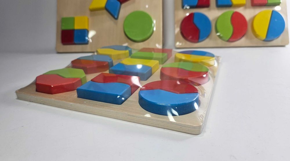 Геометрични Форми Логически Дървени Фигури 18бр. Монтесори игри