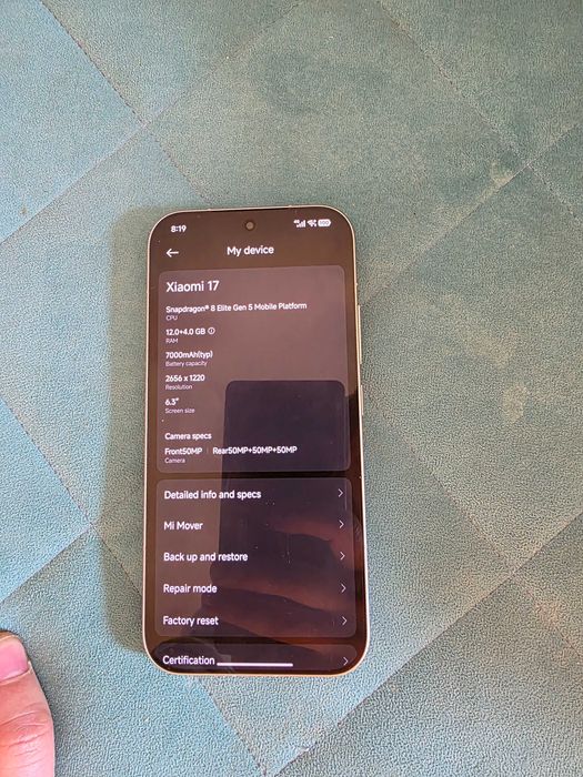 Белый Xiaomi 17 CN 12/256gb
