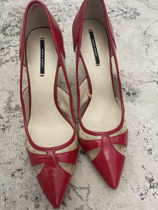 Туфли лодочки красного цвета Zara 38