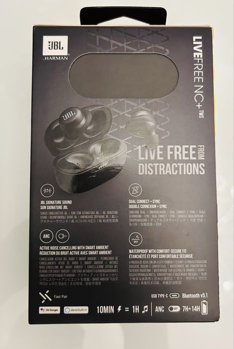 Безжични слушалки с микрофон JBL - Live Free NC+, ANC, TWS