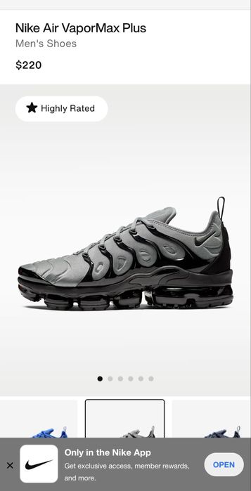 NIKE Vapormax Plus Cool Grey & Black