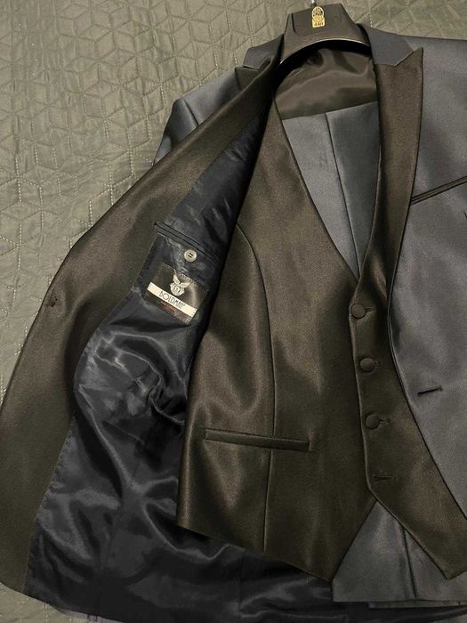 Costum bărbătesc ocazie Boldman nr 48–ca nou+cămașă și accesorii CADOU