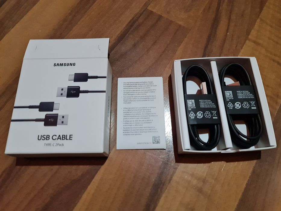 Set 2 cabluri originale Samsung USB A-USB C 1.5metri S 8 9 10 Note Tab