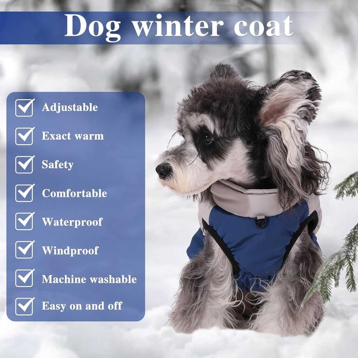 Топло палто за кучета/котки Poseca, светлоотразителна лента, размер S