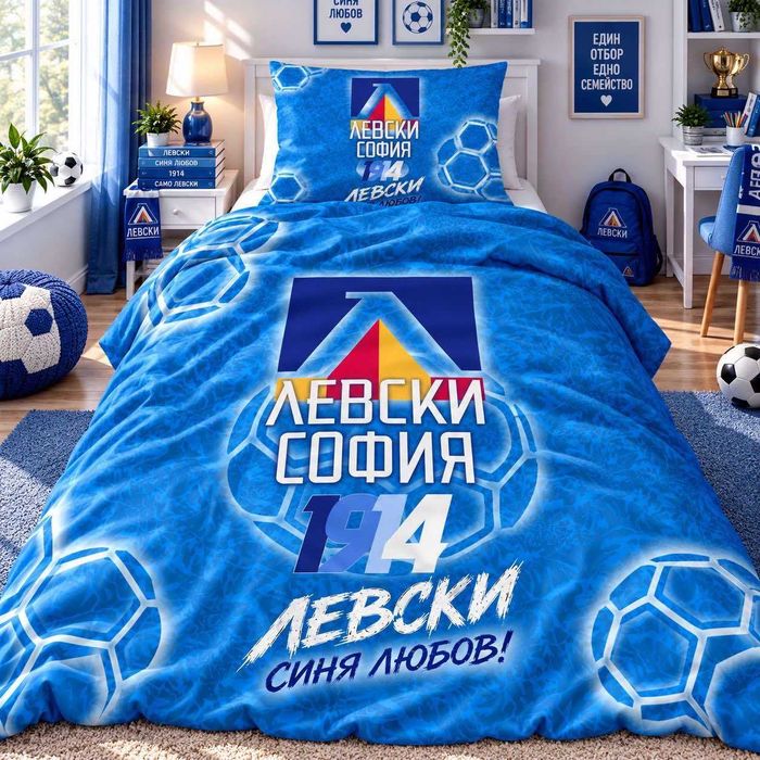 Спални комплекти за Единично легло Левски и Цска - висококачествена сублимация и печат
