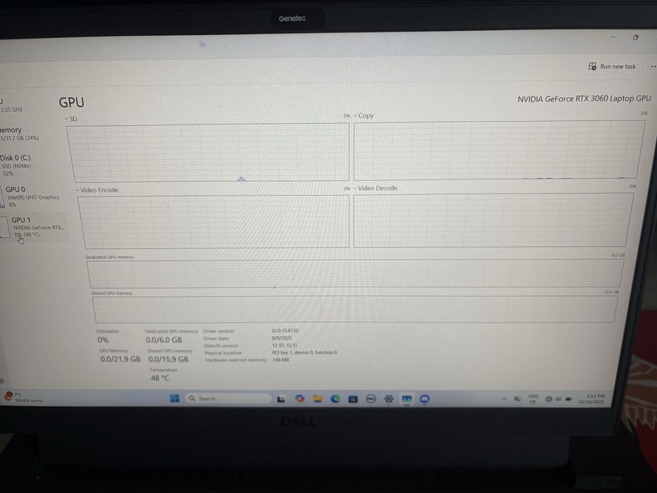 Vand Laptop Dell G15, I7-11800H+RTX3060+32GB RAM