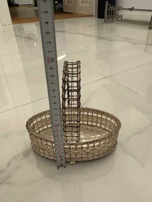 cosulet argintat pt depozitat bijuterii vas cristal Quist WMF Germania