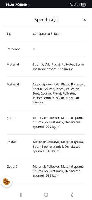 Canapea  3 locuri gri deschis