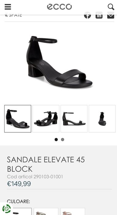 Sandale cu toc mic ECCO