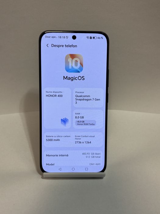 MDM vinde: Honor 400, 512GB, Midnight Black.