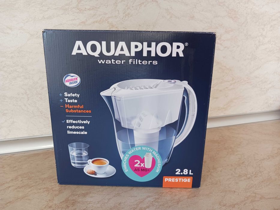 Нова филтрираща кана AQUAPHOR ПРЕСТИЖ с 2 филтъра A5Mg+