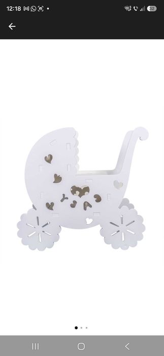 Cutie dar botez in forma de carucior