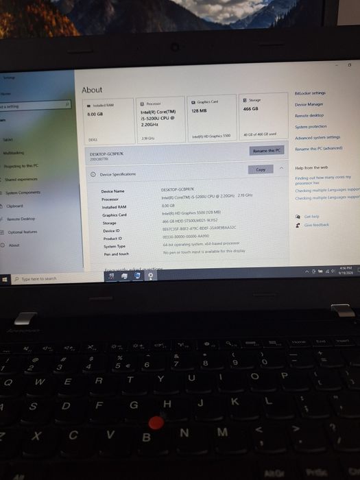 Laptop Lenovo Thinkpad E450, i5-5200U,  8 GB,  14" baterie bună