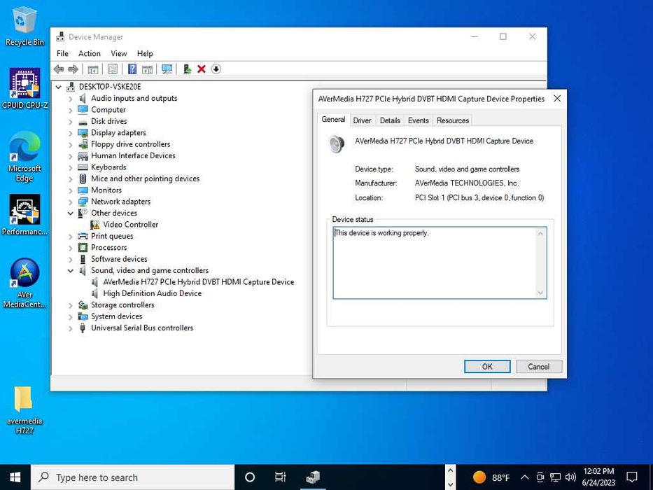 AVerMedia AVerTV H727 Hybrid CaptureHD Card DVB-T HDTV HDMI